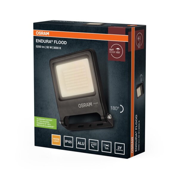 LED Außenstrahler Dunkelgrau Alu 3000 K IP65 OSRAM