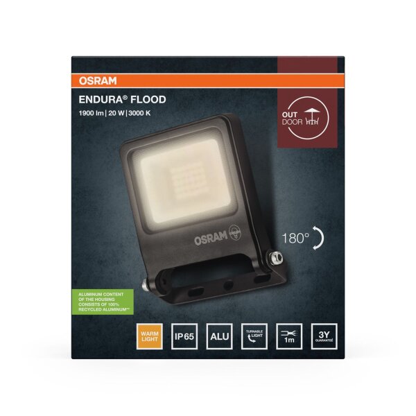 LED Außenstrahler Aluminium Dunkelgrau 3000K IP65 OSRAM
