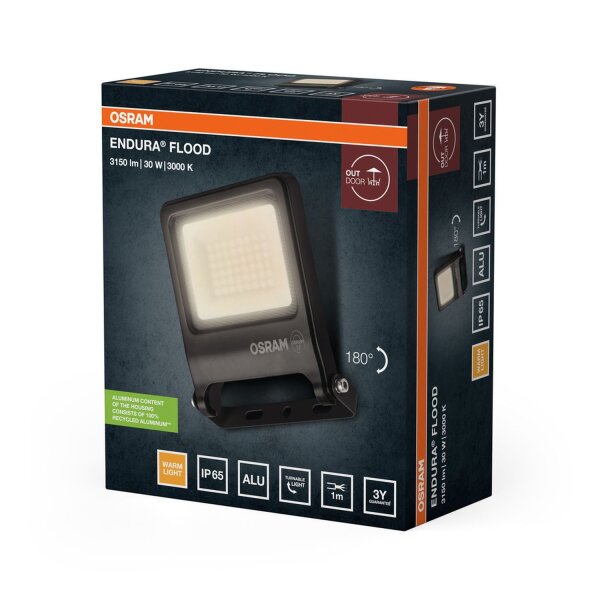 LED Außenstrahler 3000K Dunkelgrau Aluminium IP65 OSRAM