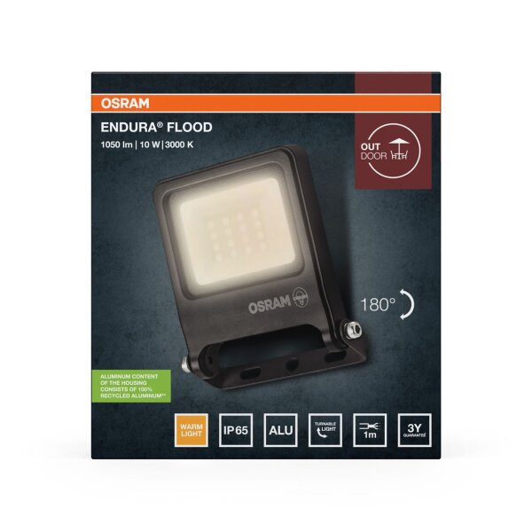 LED Außenstrahler Alu Dunkelgrau 3000 K IP65 OSRAM