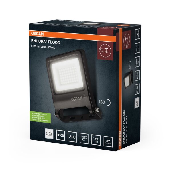 LED Außenstrahler 4000K Dunkelgrau Glas IP65 OSRAM