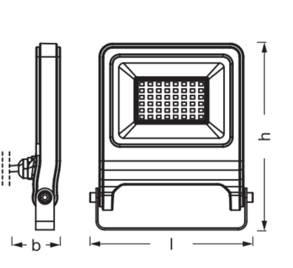 LED Außenstrahler Dunkelgrau Glas Alu 4000K IP65 OSRAM