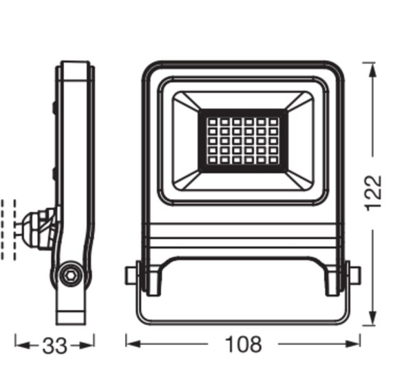 LED Außenstrahler Dunkelgrau Glas 4000 K IP65 OSRAM