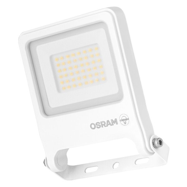 LED Außenstrahler Weiß Alu Glas 3000K IP65 B:13cm OSRAM