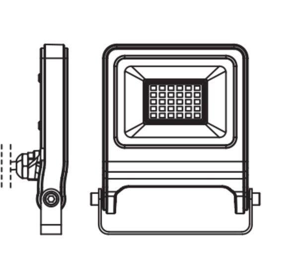 LED Außenstrahler Weiß Alu Glas 3000K IP65 B:10cm OSRAM
