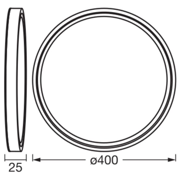 LED Deckenleuchte Schwarz Metall 3000K B:40cm OSRAM