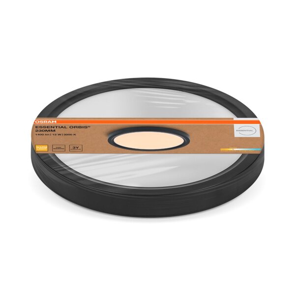 LED Deckenleuchte Schwarz Metall 3000K B:23cm OSRAM