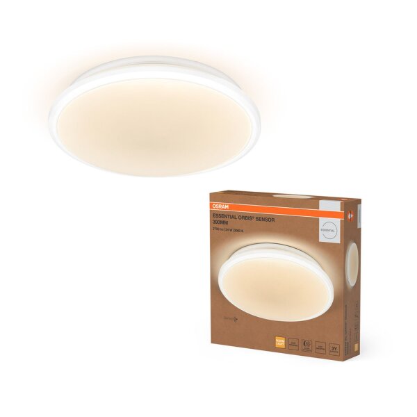 LED Deckenleuchte Sensor Weiß Metall 3000K Ø38 cm OSRAM