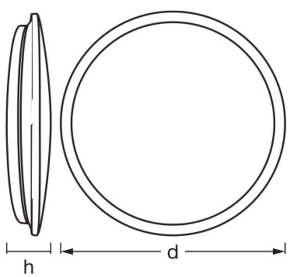 LED Deckenleuchte Sensor Weiß Metall 3000 K Ø23cm OSRAM