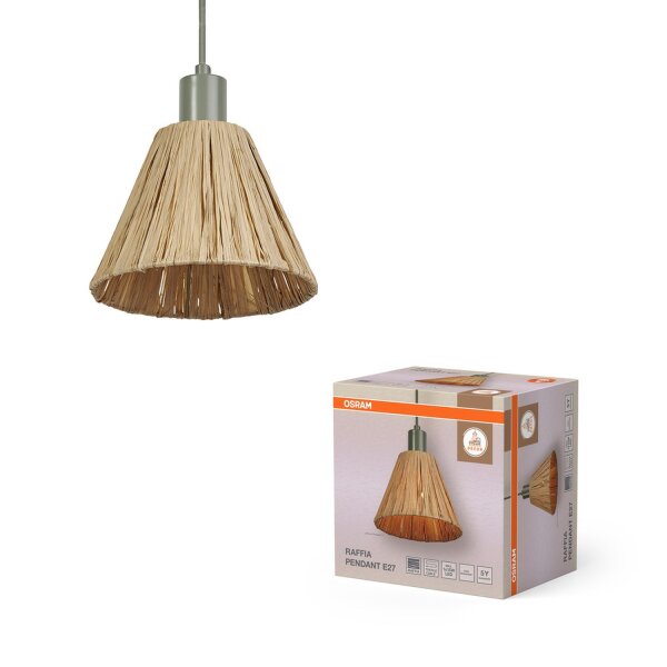 Pendelleuchte Grün Bast E27 Ø20 cm modern OSRAM