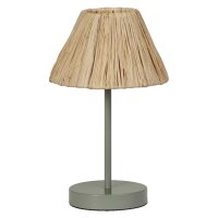 Tischlampe Gr&uuml;n Bast E27 S33 cm modern Design OSRAM