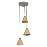 Hängelampe Grün Bast E27 Ø43 cm modern...