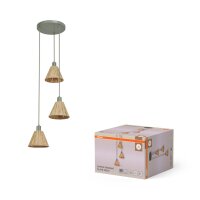 Hängelampe Grün Bast E27 Ø43 cm modern...