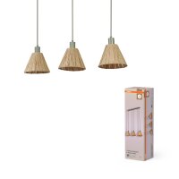 Pendelleuchte Grün Bast E27 L:84,5 cm modern OSRAM