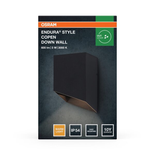 LED Wandlampe Dunkelgrau 3000 K IP54 H:13,5 cm OSRAM