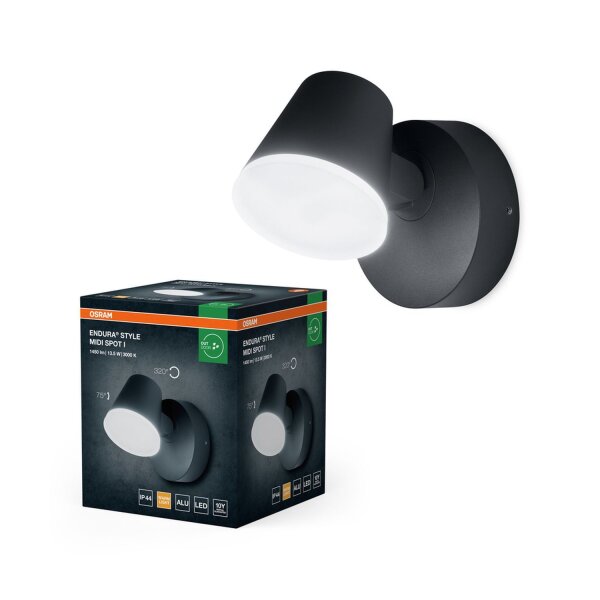 LED Wandstrahler verstellbar Dunkelgrau 3000 K OSRAM