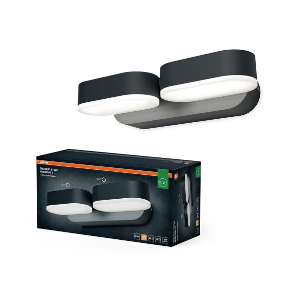 LED Wandstrahler schwenkbar Dunkelgrau 3000 K OSRAM