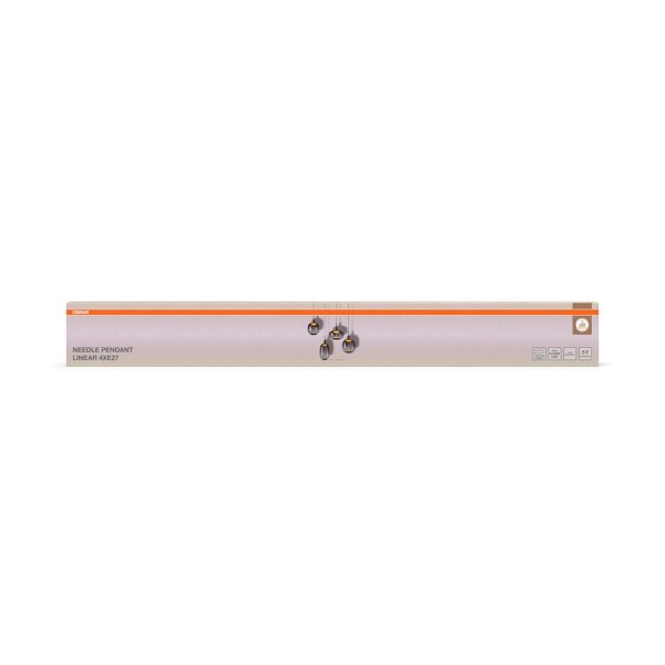Pendelleuchte Dunkelgrau Stahl E27 L:95 cm OSRAM