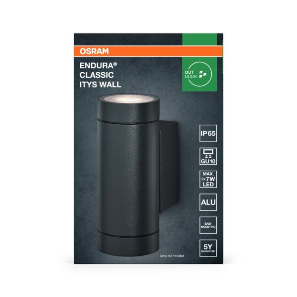 Wandleuchte Up Down Alu IP65 GU10 H:15,8 cm OSRAM