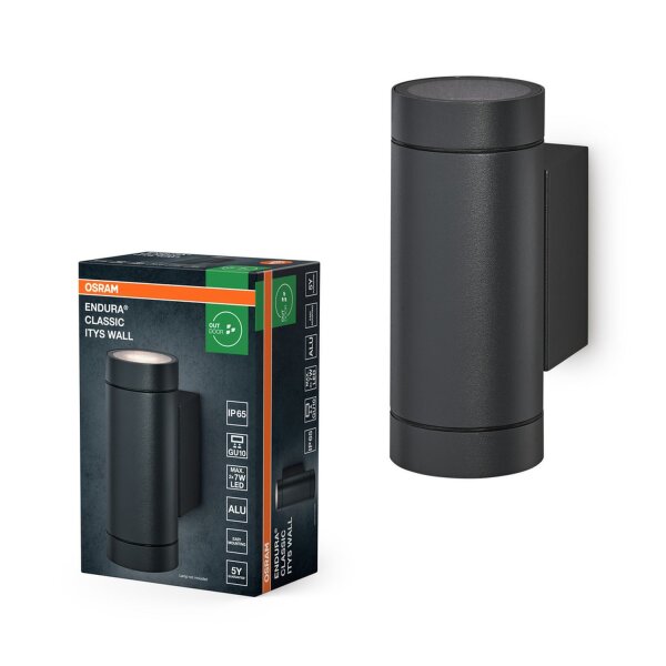 Wandleuchte Up Down Alu IP65 GU10 H:15,8 cm OSRAM