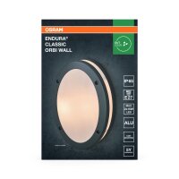Wandlampe Dunkelgrau Alu IP65 E27 H:9 cm rund OSRAM