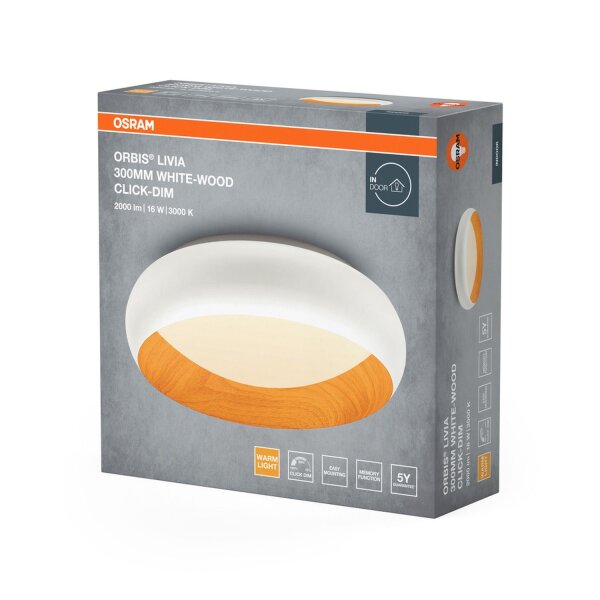 LED Deckenleuchte Click-DIM Metall Weiß 3000K OSRAM