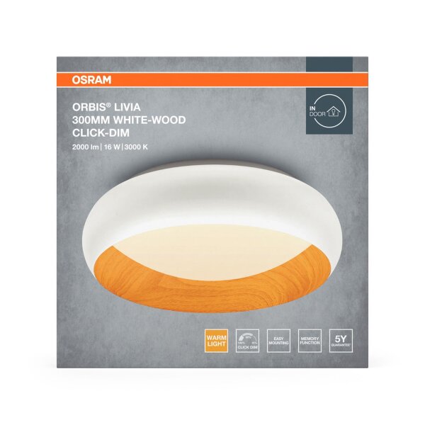 LED Deckenleuchte Click-DIM Metall Weiß 3000K OSRAM