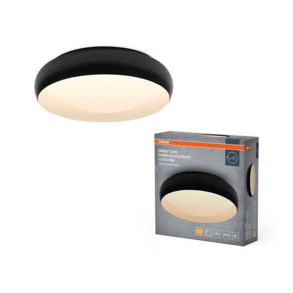 LED Deckenleuchte Click-DIM Schwarz 3000 K Ø43cm OSRAM