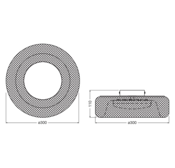 LED Deckenleuchte Schwarz Metall 3000 K Ø30 cm OSRAM