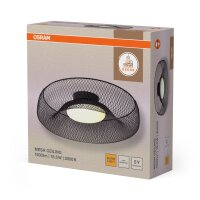 LED Deckenleuchte Schwarz Metall 3000 K Ø30 cm OSRAM