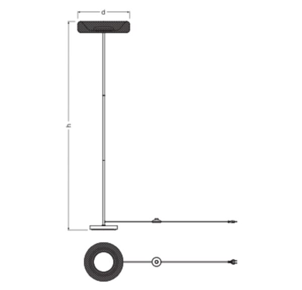 LED Stehleuchte Schwarz Metall 3000 K H:161 cm OSRAM
