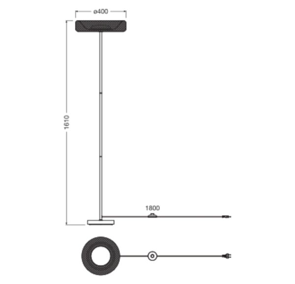 LED Stehleuchte Schwarz Metall 3000 K H:161 cm OSRAM