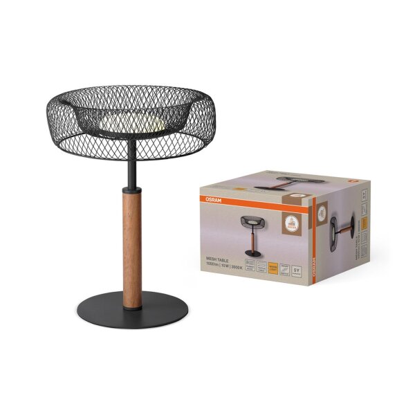 LED Tischleuchte Holz Metall 3000 K H:40cm modern OSRAM