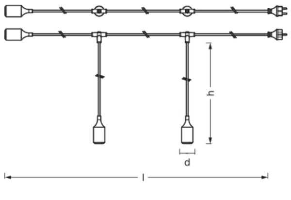 Pendelleuchte Gelb Silikon IP44 E27 L:700 cm OSRAM