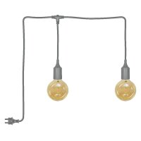 Pendelleuchte Grau Silikon IP44 E27 L:600 cm OSRAM