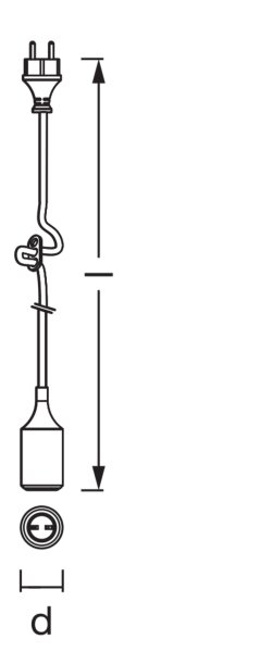 Pendelleuchte Braun Silikon IP44 E27 L:500 cm OSRAM
