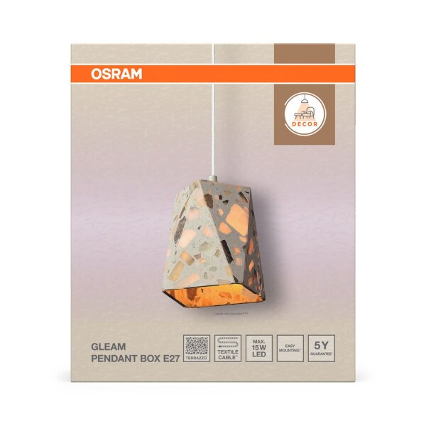 Hängelampe Beige Terrazzo E27 Ø15 cm wohnlich OSRAM