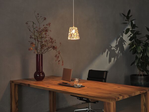 Hängelampe Beige Terrazzo E27 Ø15 cm wohnlich OSRAM