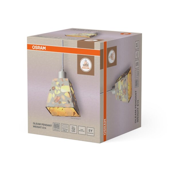 Pendelleuchte Beige Terrazzo blendarm E14 Ø14 cm OSRAM
