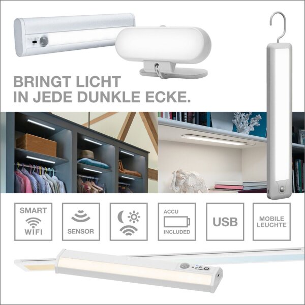 LED Wandleuchte dimmbar flexibel Alu 3000-4000-6500 K