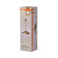 Hängelampe Schwarz Rattan E27 Ø58 cm rund OSRAM