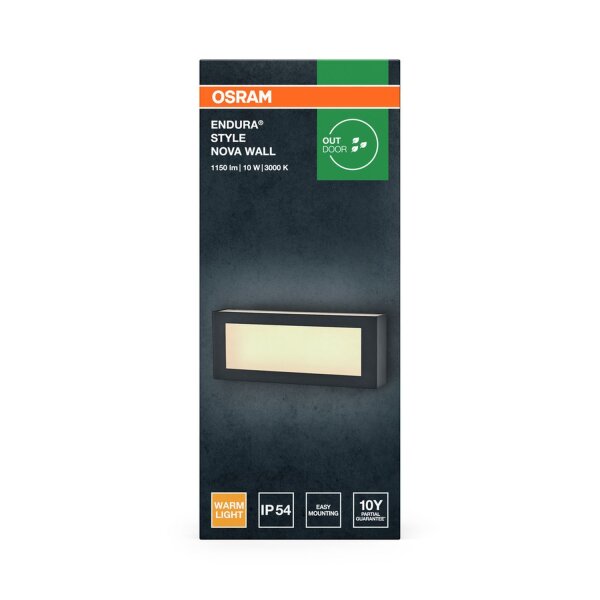 LED Wandleuchte Alu 3000 K IP54 B:26,7 cm OSRAM