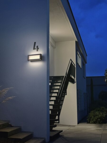 LED Wandleuchte Alu 3000 K IP54 B:26,7 cm OSRAM