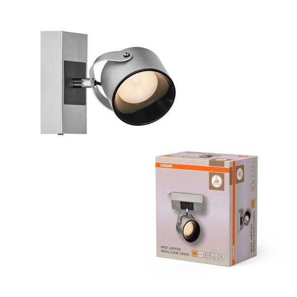 LED Wandspot schwenkbar Silber Stahl 3000 K OSRAM