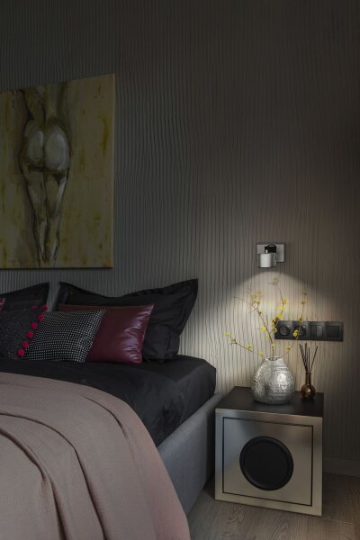 LED Wandspot schwenkbar Silber Stahl 3000 K OSRAM