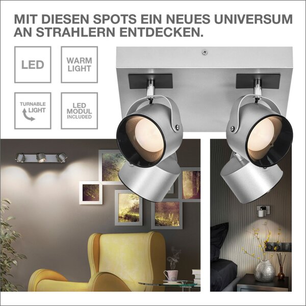 LED Deckenstrahler Stahl verstellbar 3000 K OSRAM
