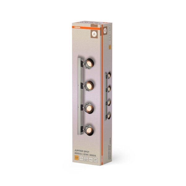 LED Deckenstrahler schwenkbar Stahl Silber 3000 K OSRAM