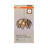Pendelleuchte Schwarz Rattan E27 Ø48 cm OSRAM