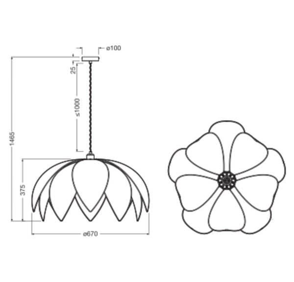 Hängelampe Rattan E27 Ø67 cm modern Design OSRAM