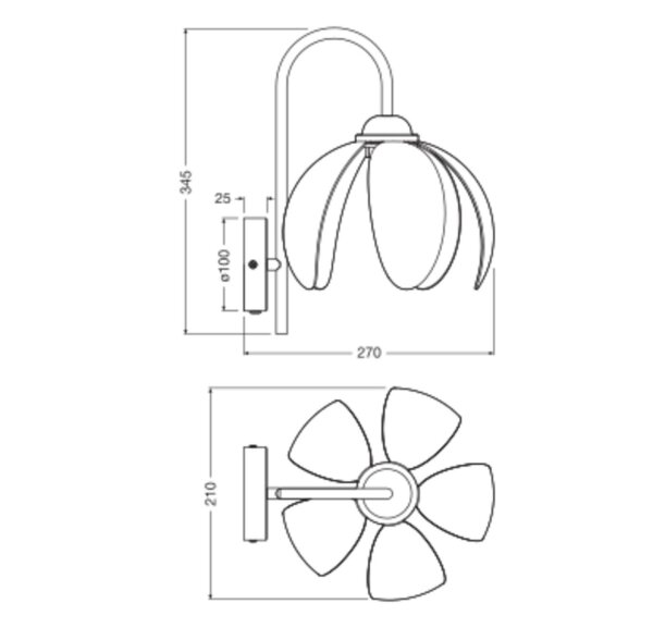 Wandleuchte Schwarz Rattan E27 B:21 cm modern OSRAM